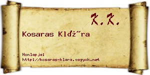 Kosaras Klára névjegykártya