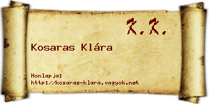 Kosaras Klára névjegykártya
