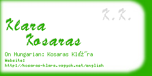 klara kosaras business card